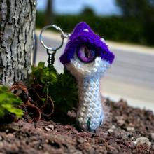 Crocheted Mushroom Person Keychain