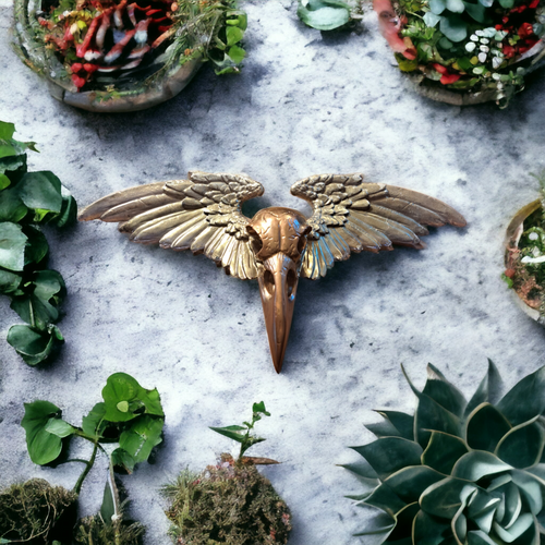 Raven Skull with Wings