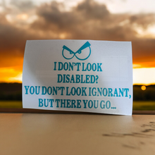 Don't Look Disabled Car Sticker