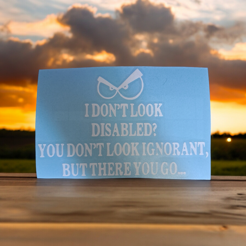 Don't Look Disabled Car Sticker