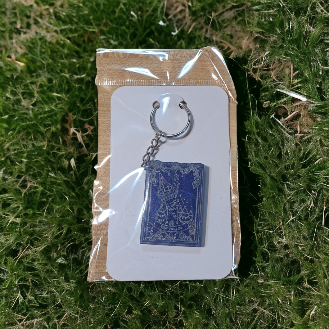 Tower Tarot Card Keychain